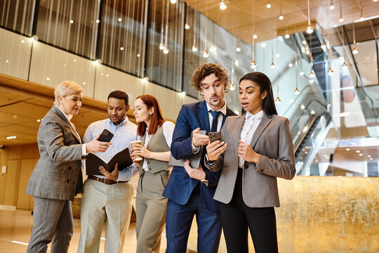 Dynamic team collaboration in a modern office space enhancing business success and creativity