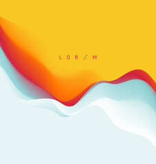 3D abstract wavy background. Dynamic wave. Vector illustration for banner, flyer, brochure, booklet or presentation.