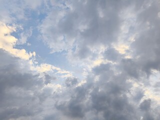 Overcast Sky with Scattered Clouds and Blue Patches