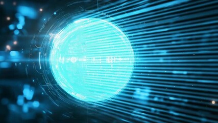 Digital data globe rotating with network connections - Powered by Adobe