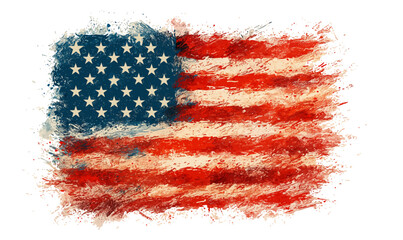 Abstract American Flag, Distressed Vintage Patriotic Artwork, American flag, abstract flag, distressed flag, grunge flag, vintage flag, patriotic artwork, red white blue, USA flag design,