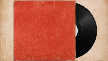 Vinyl record with worn surface texture, suitable for design layouts