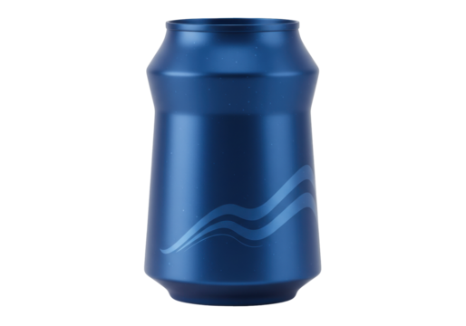 Isolated drink container, blue aluminum can with design elements ready for custom branding - Powered by Adobe