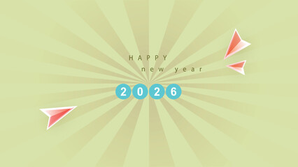 Happy New Year Vector Banner , Festive Modern Celebration Design
