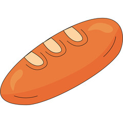 Simple Baked Loaf Of Bread With Golden Brown Crust And Light Beige Interior With Three Score Marks On Top Against A White Transparent Background