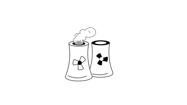 icon animation showing nuclear pollution affecting the environment
