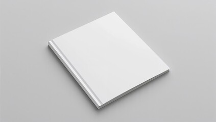 Blank magazine brochure on a grey backdrop, suitable for layout design