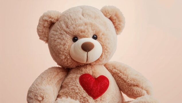 Teddy Bear holding a heart, a symbol of affection and companionship - Powered by Adobe