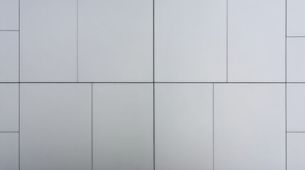 無彩色の金属パネルが整然と連なる外壁 / Orderly Achromatic Metal Panel Facade
