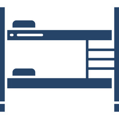 Simple Blue Bunk Bed Icon On White Background With Transparent Background