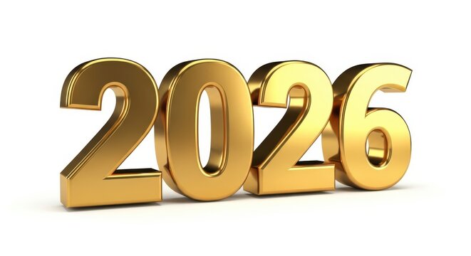 Illustration of golden 2026 year