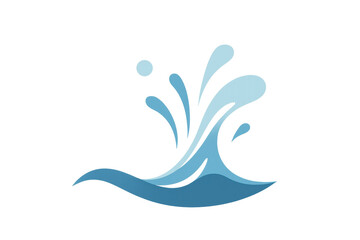 Water splash symbol representing purity, freshness, and nature, with an abstract wave and flying drops on a transparent background