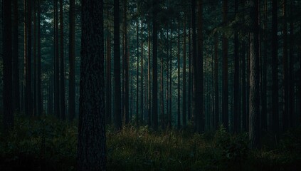Obraz premium A beautiful natural forest at Knyszyska Woods, showcasing seasonal change