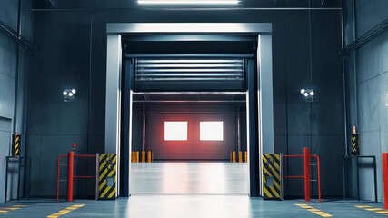 Empty modern industrial warehouse building loading dock