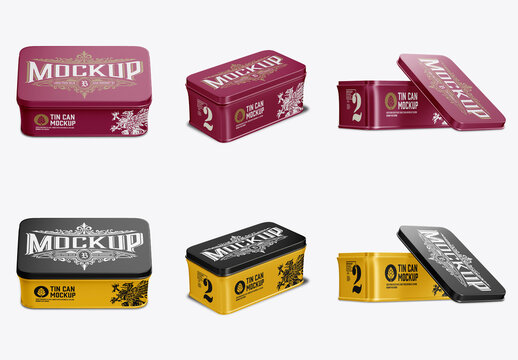 Rectangular Tin Can Mockup