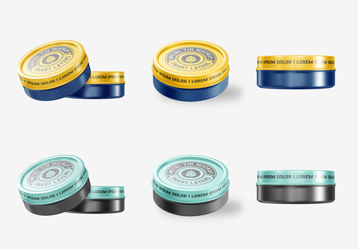 Round Metal Tin Mockup
