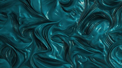 Deep teal surface with abstract glossy embossed patterns and metallic highlights, futuristic artistic texture