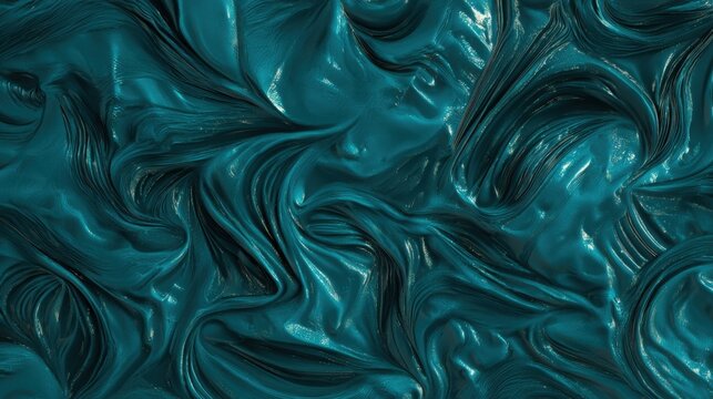 Deep teal surface with abstract glossy embossed patterns and metallic highlights, futuristic artistic texture