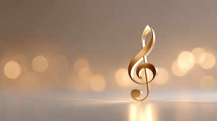 Golden musical notes against a blurred halo background