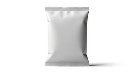 Illustration of blank white foil bag package for snack