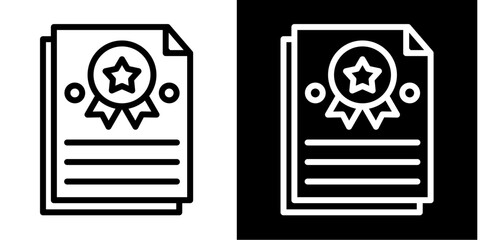 Certificate   Icon Set White Style Collection