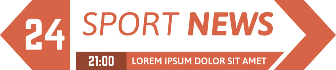 Sport news 24 hour broadcast graphic element banner