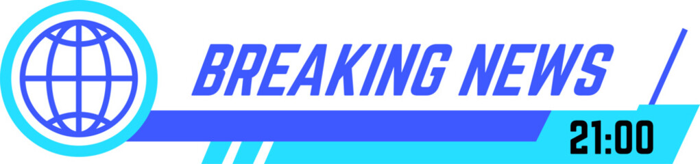 Breaking news graphic with globe icon showing urgent global update