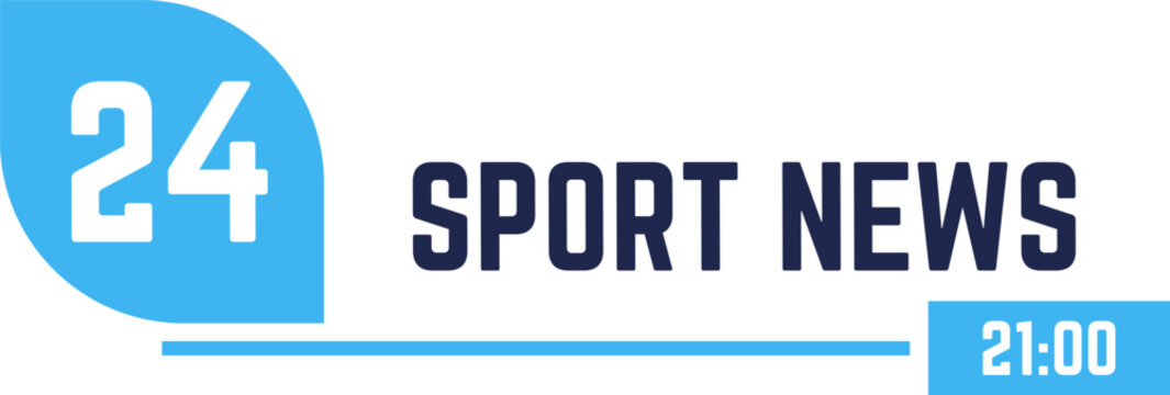 Sport news broadcast graphic element with schedule time