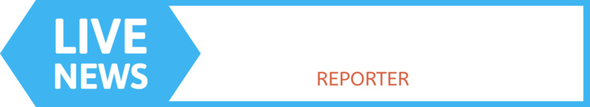 Live news reporter broadcasting television lower third graphic