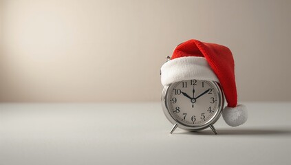 Alarm clock placed under a cap on a surface suitable for text layout