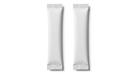 Illustration of two white blank stick sachet mockup