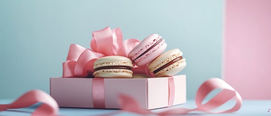Assorted Macarons in Vibrant Display Box
