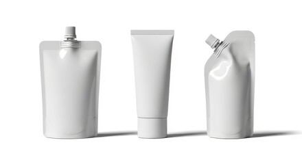 Illustration of blank white plastic packaging, ready for branding