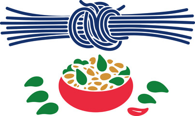 Delicious pasta dish with vibrant ingredients, perfect for culinary inspiration and menus