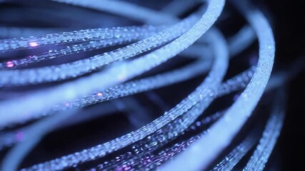 Data streaming through fiber optic cables with binary code values - Powered by Adobe