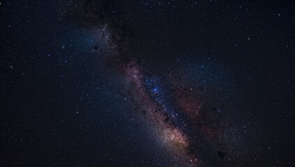 Fototapeta premium Moon and stars shining in the dark expanse, celestial beauty