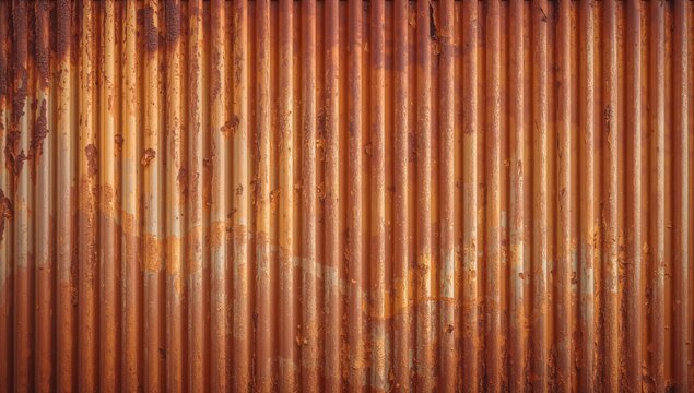 Rusted corrugated metal surface, erosion risk