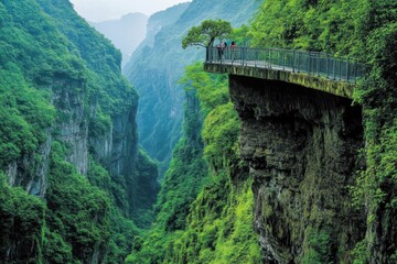 Bridge over the mountain river