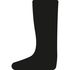 Black Silhouette Of A Tall Sock On Transparent Background