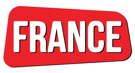 FRANCE text on red trapeze stamp sign.