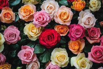 Flowers. Colorful roses background