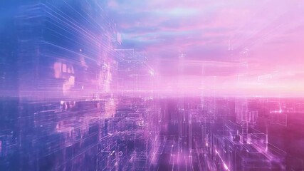 Digital city network creating virtual urban landscape - Powered by Adobe