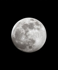 Obraz premium A stunning close-up of the moon, highlighting its craters and surface texture against a deep black sky.