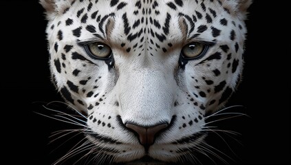 Fototapeta premium Close-up of a Jaguar's Face, showcasing the intricate fur patterns and sharp features, emphasizing wildlife preservation