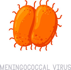 Meningococcal virus disease causing infection and illness concept