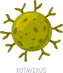 Rotavirus microorganism causing infection and disease illustration