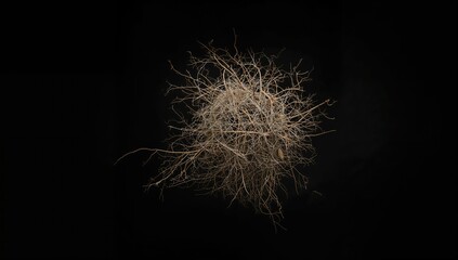 Tumbleweed against a dark backdrop, symbolizing isolation