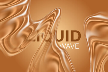 Abstract liquid caramel splash texture, luxury brown, rich fluid gradient background with copy space. Flowing wave form, elegant smooth glass shape design element decoration. Beauty backdrop banner.
