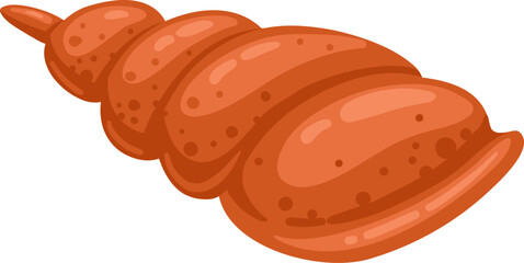 Brown spiral seashell abstract vector illustration