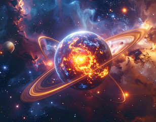 planet earth with space